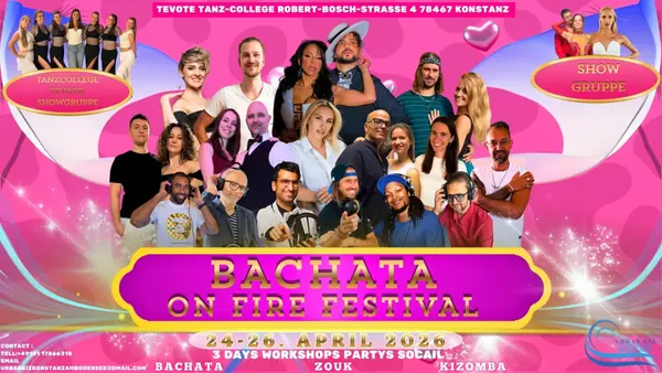BACHATA ON FIRE FESTIVAL AM BODENSEE - bachata, kizomba, salsa, zouk festival in Konstanz, Germany