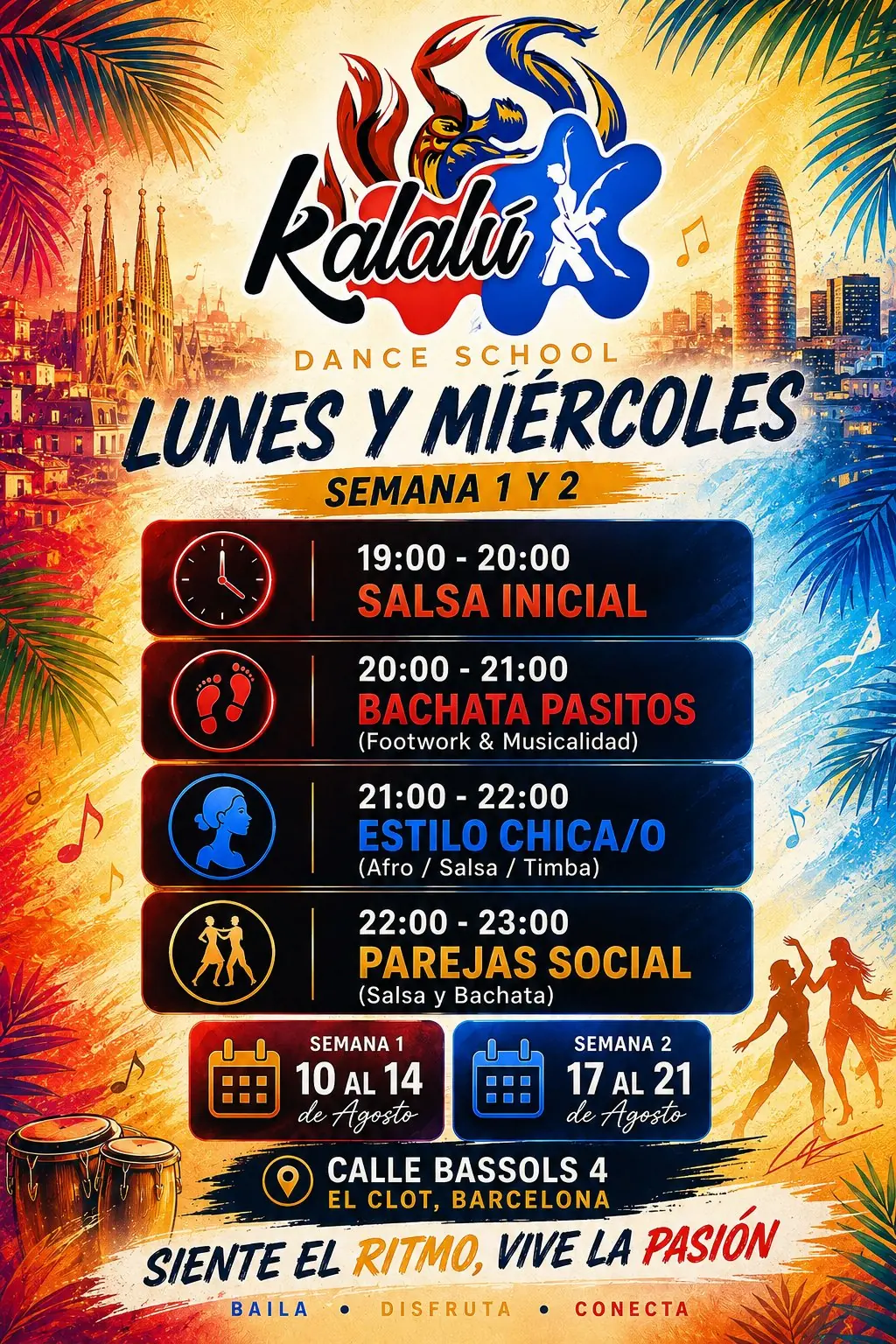 INTENSIVO AGOSTO - SALSA/BACHATA poster, Barcelona