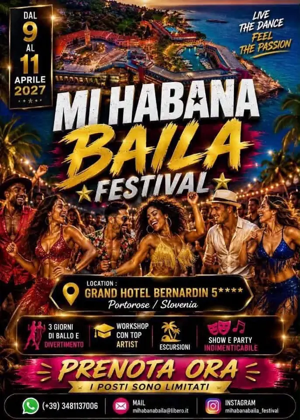 MI HABANA BAILA FESTIVAL 2027 (5ta Edicion - ESLOVENIA ) - bachata festival in Portoroz , Slovenia