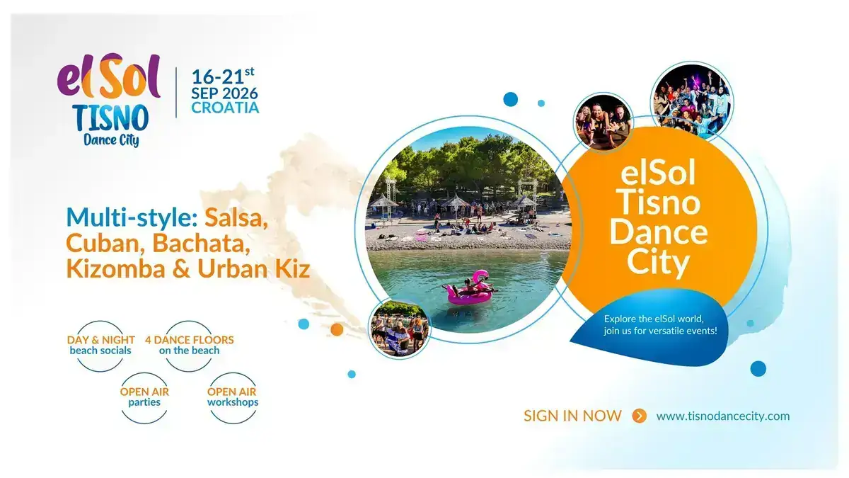 El Sol TISNO DANCE CITY 2026 - bachata, kizomba, salsa festival in Tisno, Croatia
