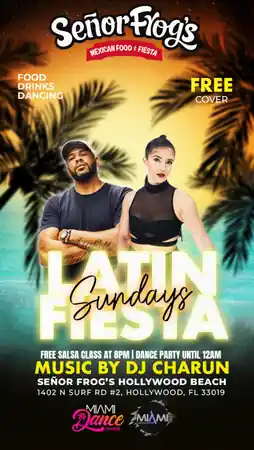 Latin Fiesta Sunday by Miami Dance Center at Señor Frog's Hollywood Beach, Miami