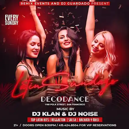 Latin Sundays at DecoDance at DecoDance Bar, 1160 Polk St, San Francisco, CA 94109, San Francisco