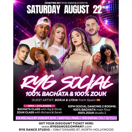 RYG Social featuring international Artist at RYG DANCE STUDIO, Los Angeles