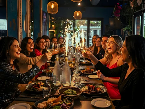 A celebration at Restaurant Cancún with a festive atmosphere
