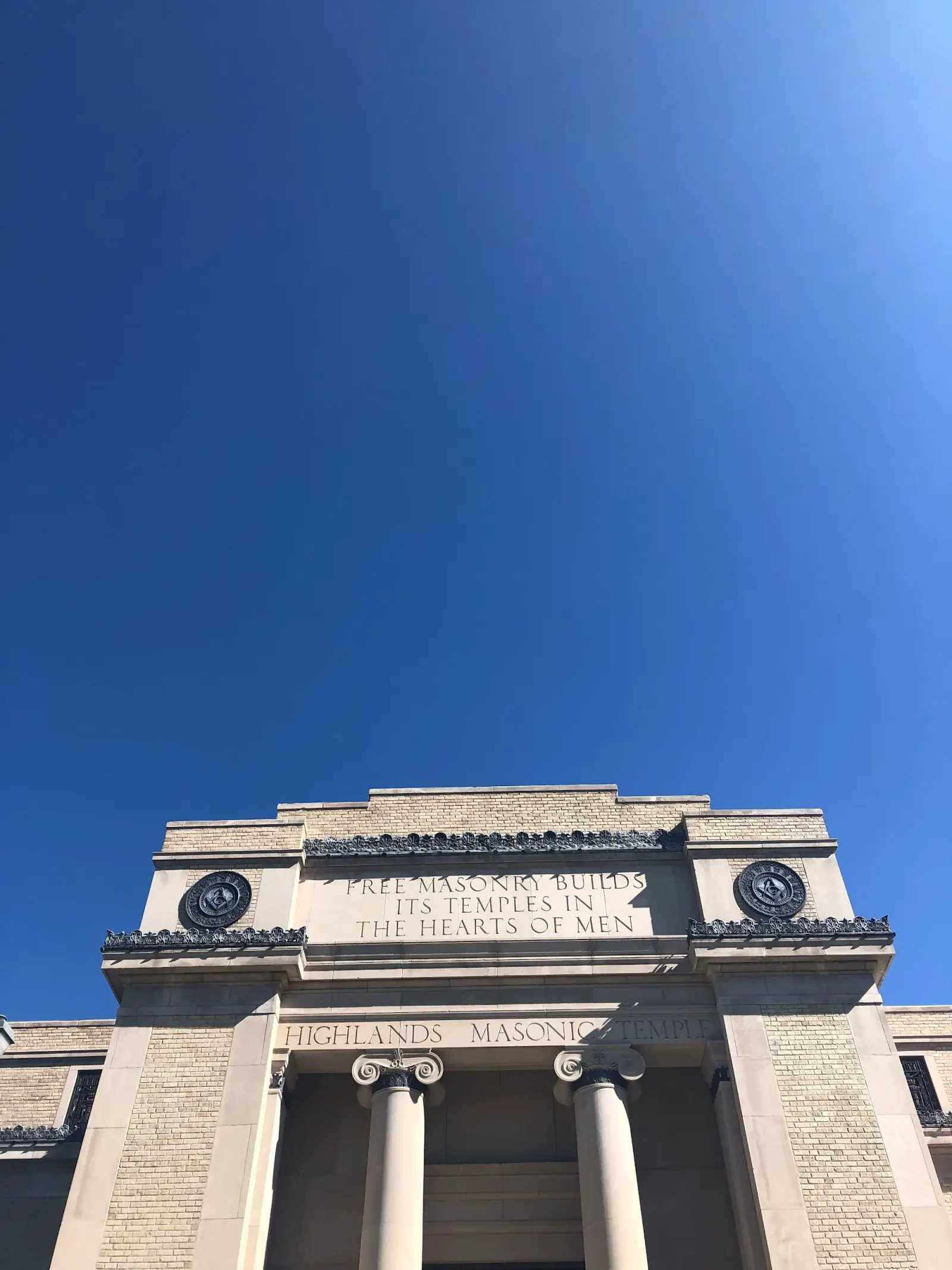Exterior facade with Highlands Masonic Temple signage, the Highlands Event Center in Denver