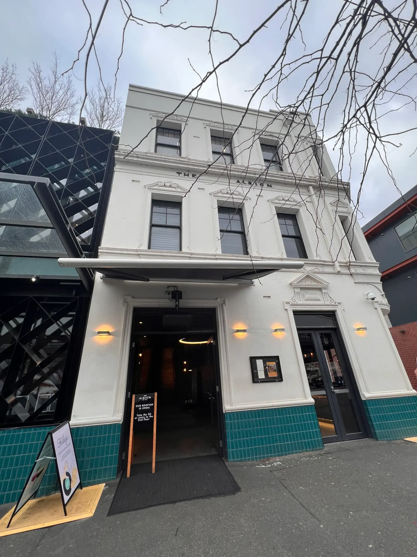 Street-level exterior of The Albion heritage building in Fitzroy Melbourne