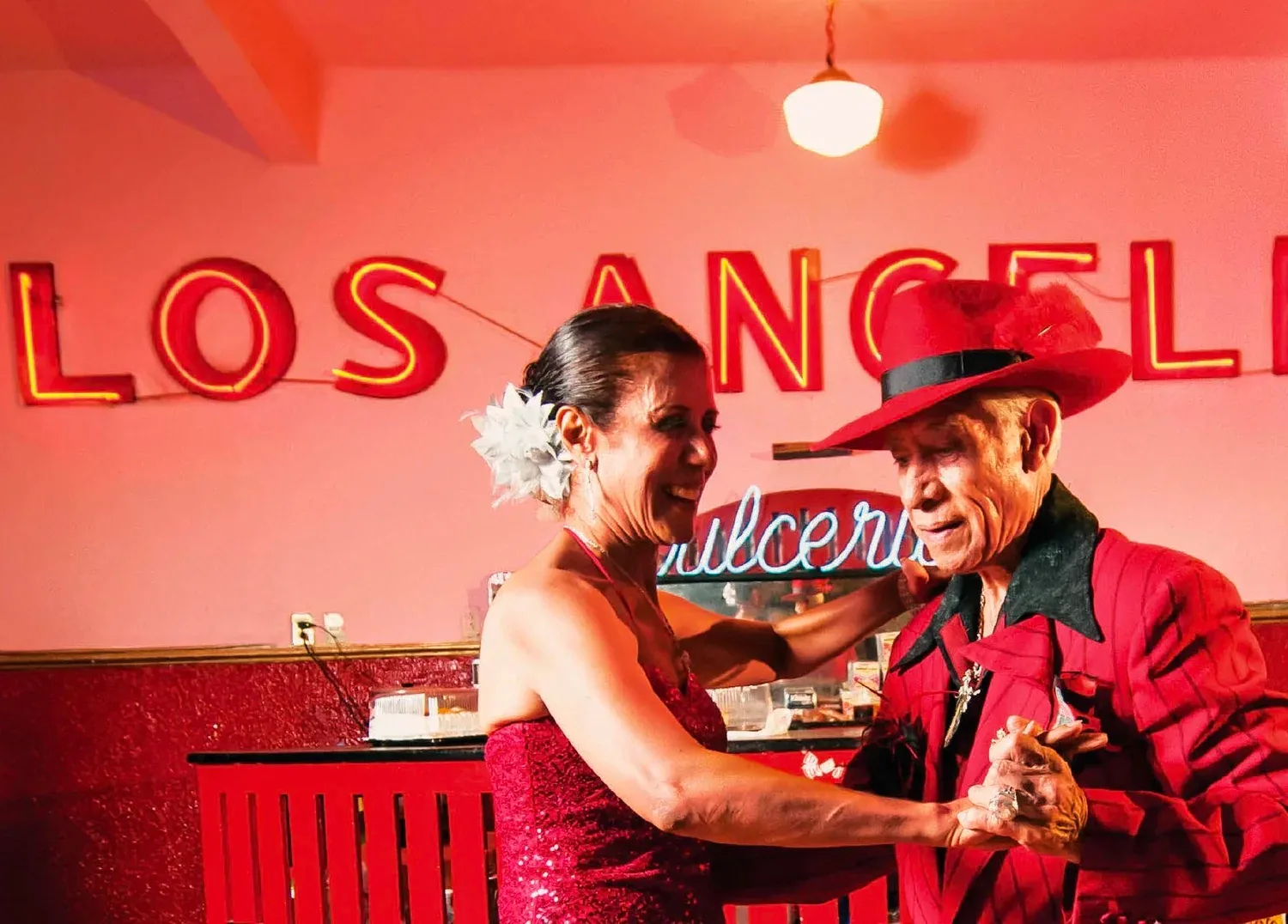 Dancers on the wooden dance floor at Salón Los Ángeles, Mexico City's iconic 1937 dancehall