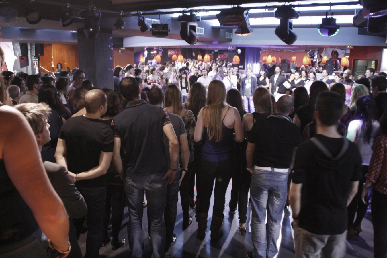 Packed dance floor at The Host, Madrid