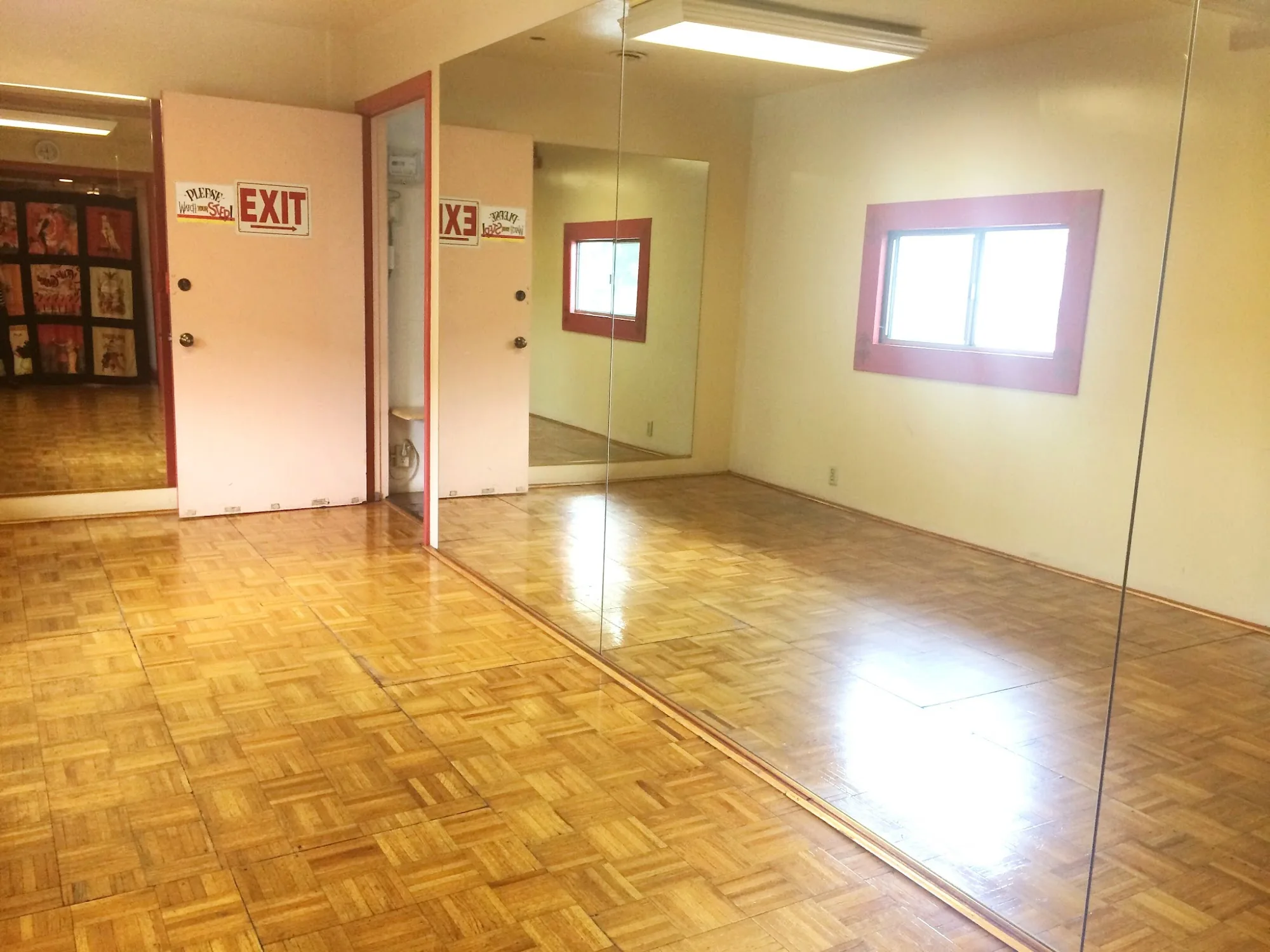 Bright mirrored dance studio interior at Dance Street California Pasadena USA