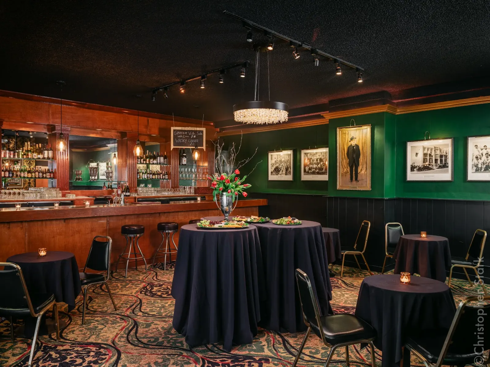 Classic bar and cocktail lounge interior at Verdi Club San Francisco