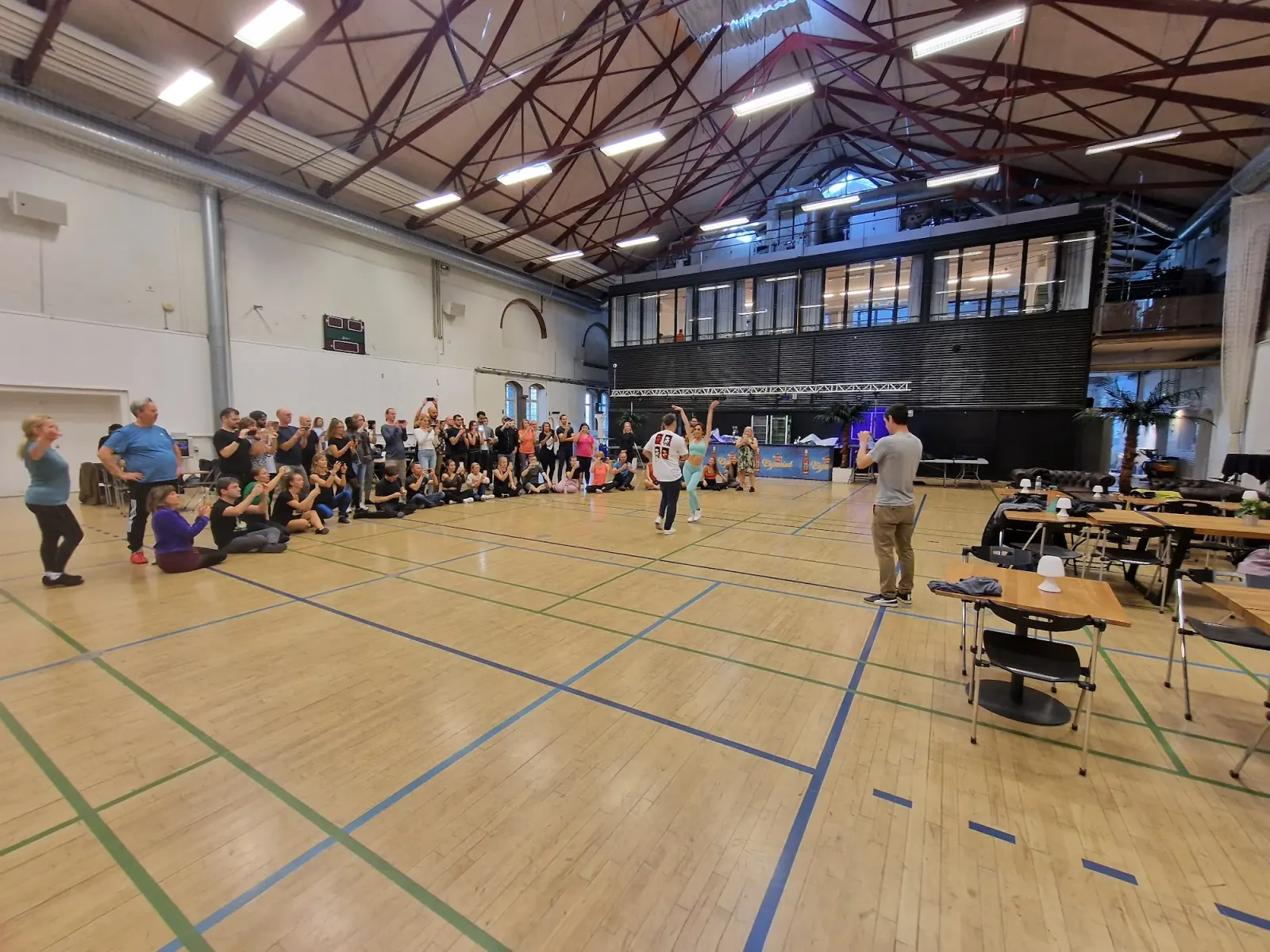 Dance class with couples on wooden floor at Kedelhallen Copenhagen