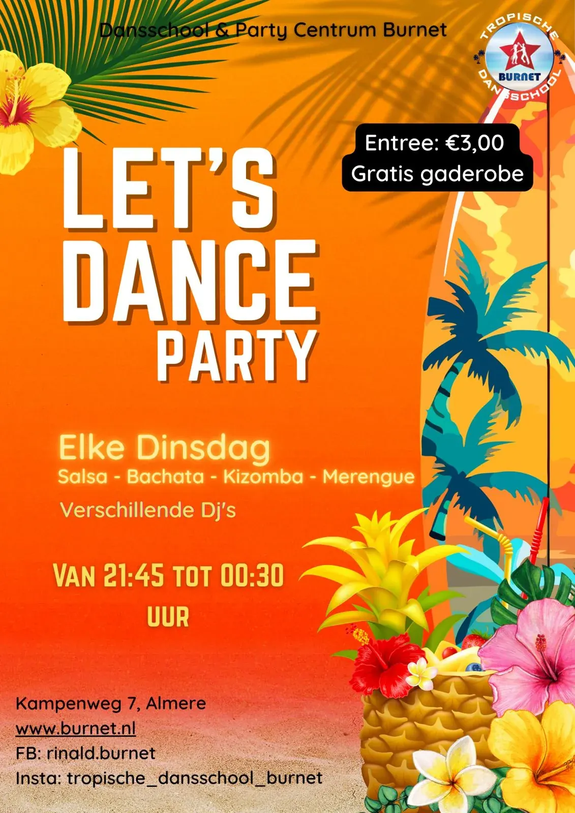 Salsa bachata kizomba dancers at Tropische Dansschool Burnet Almere