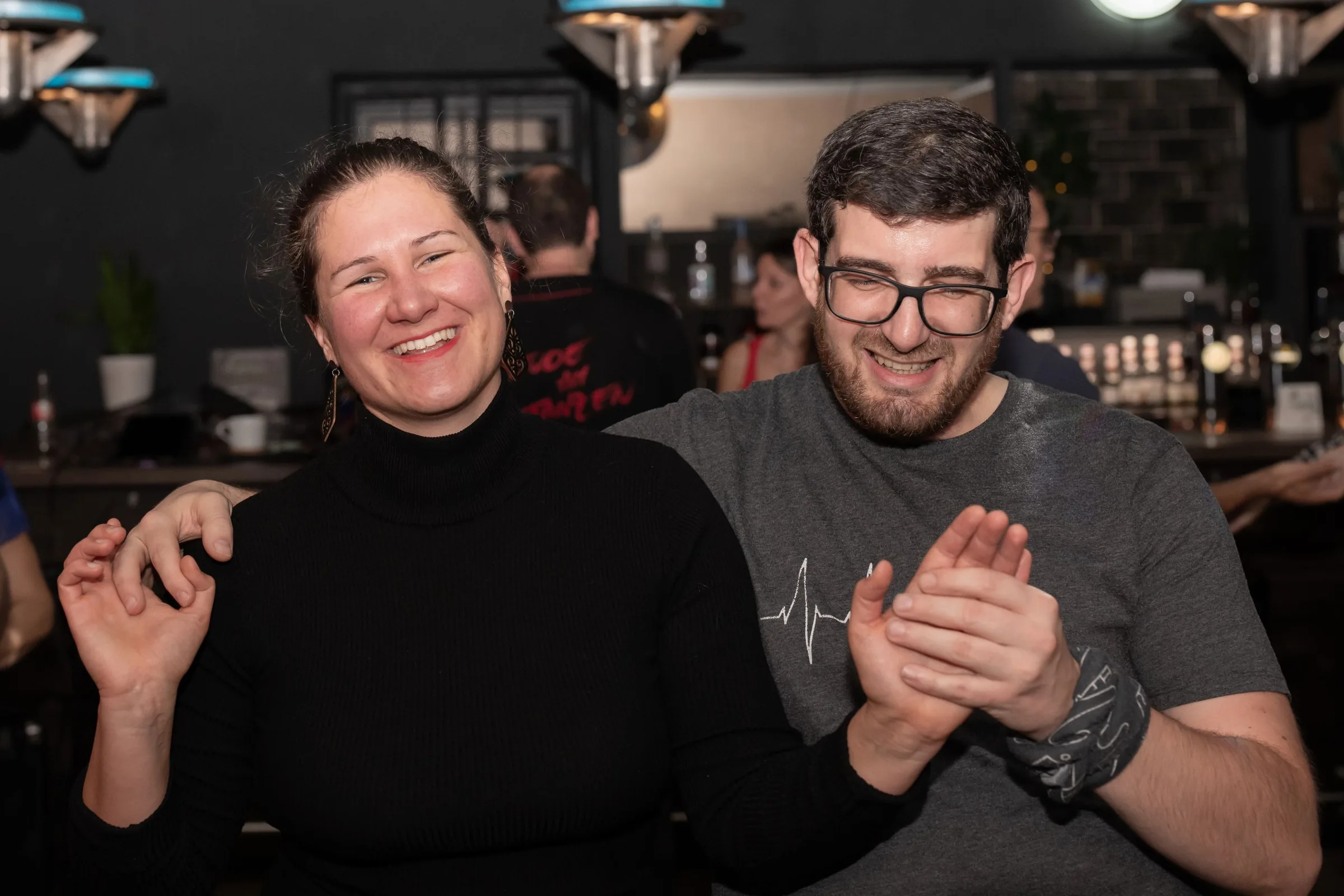 Dancers enjoying a social night at SEI GIORNI Bar, Gleisdorf